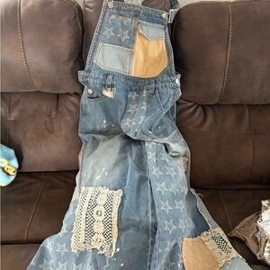 Oli & Hali Blue Patchwork Wide Leg Jumpsuit